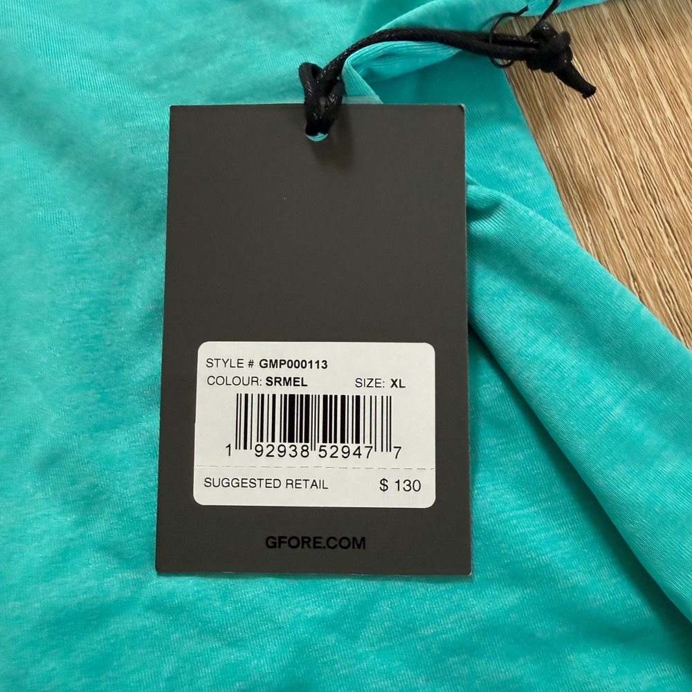 G/FORE LS Golf Polo Shirt Mens XL "SRMEL" Turquoise UPF 50+ Performance - Picture 4 of 9